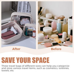 BS-MALL makeup-organizer bag keeps brushes and eye shadow neatly separated.