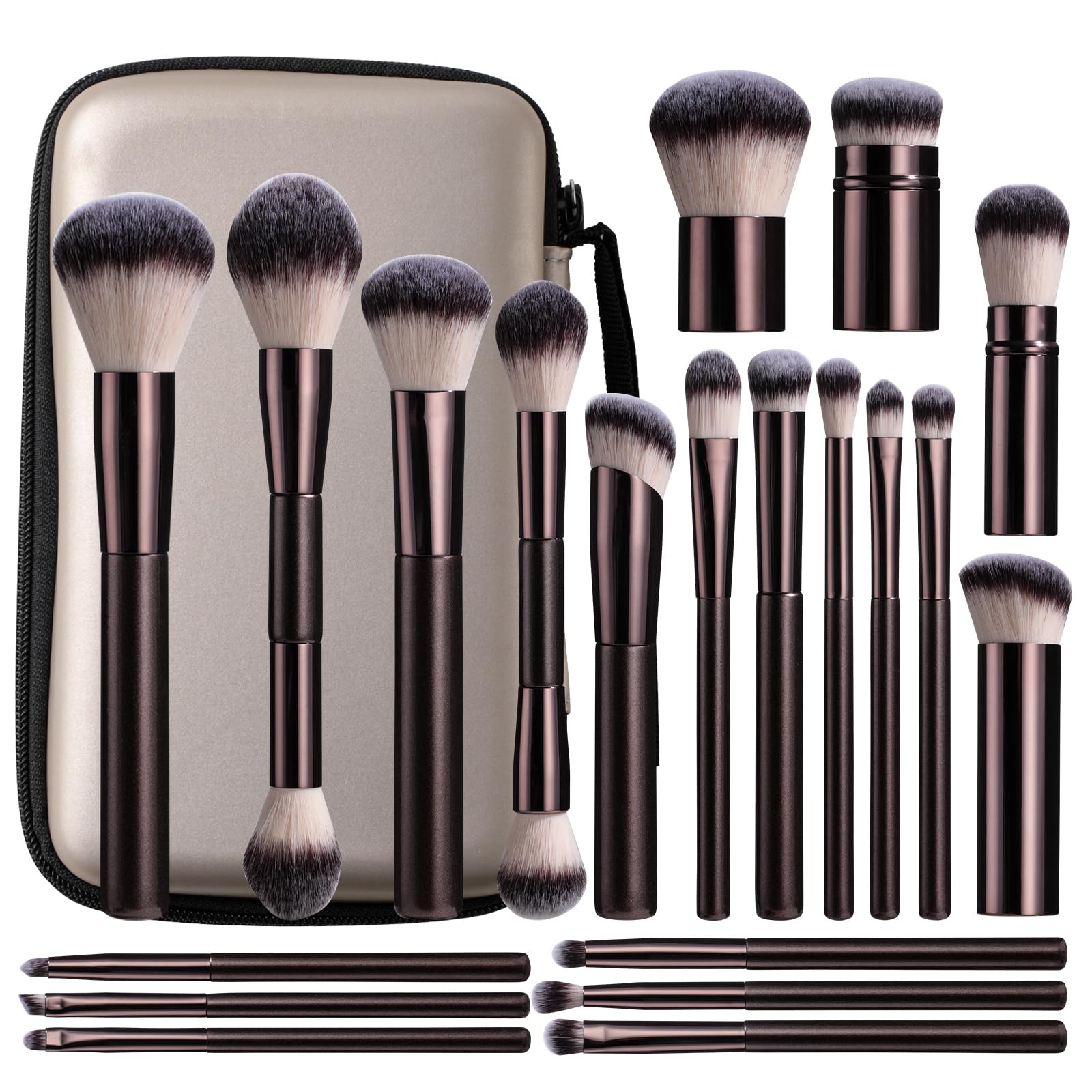 BS-MALL professional makeup brush set with travel case for convenient on-the-go beauty routines.
