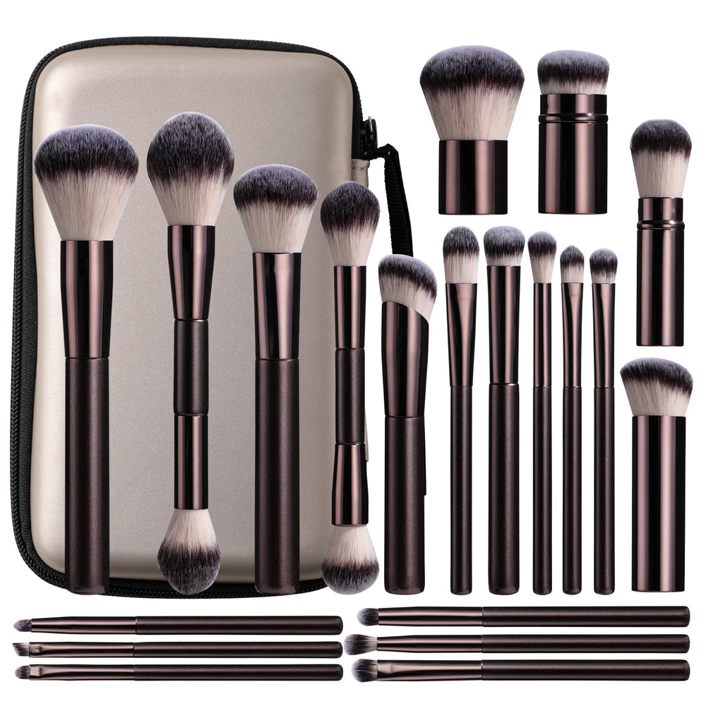 BS-MALL professional makeup brush set with travel case for convenient on-the-go beauty routines.