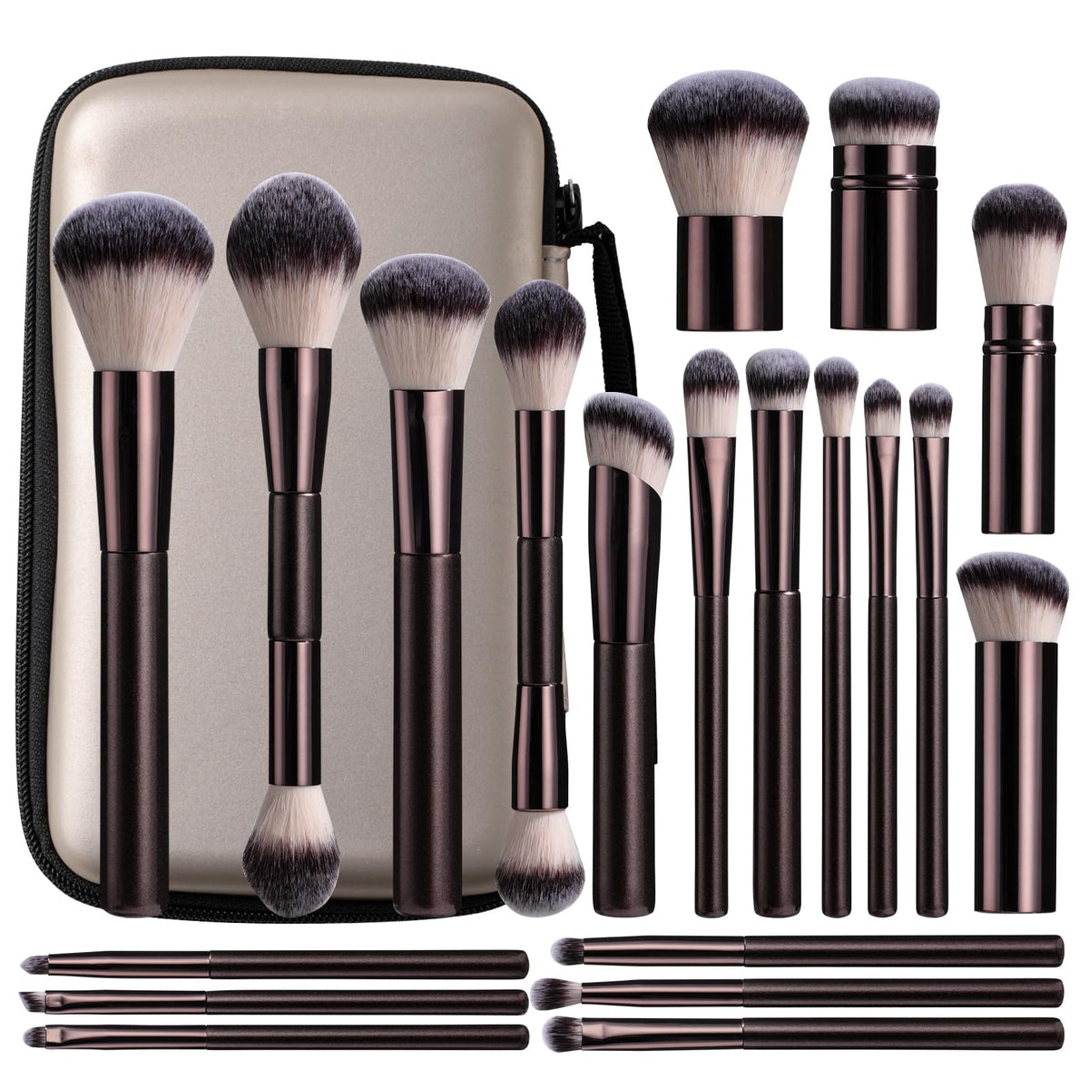 BS-MALL professional makeup brush set with travel case for convenient on-the-go beauty routines.