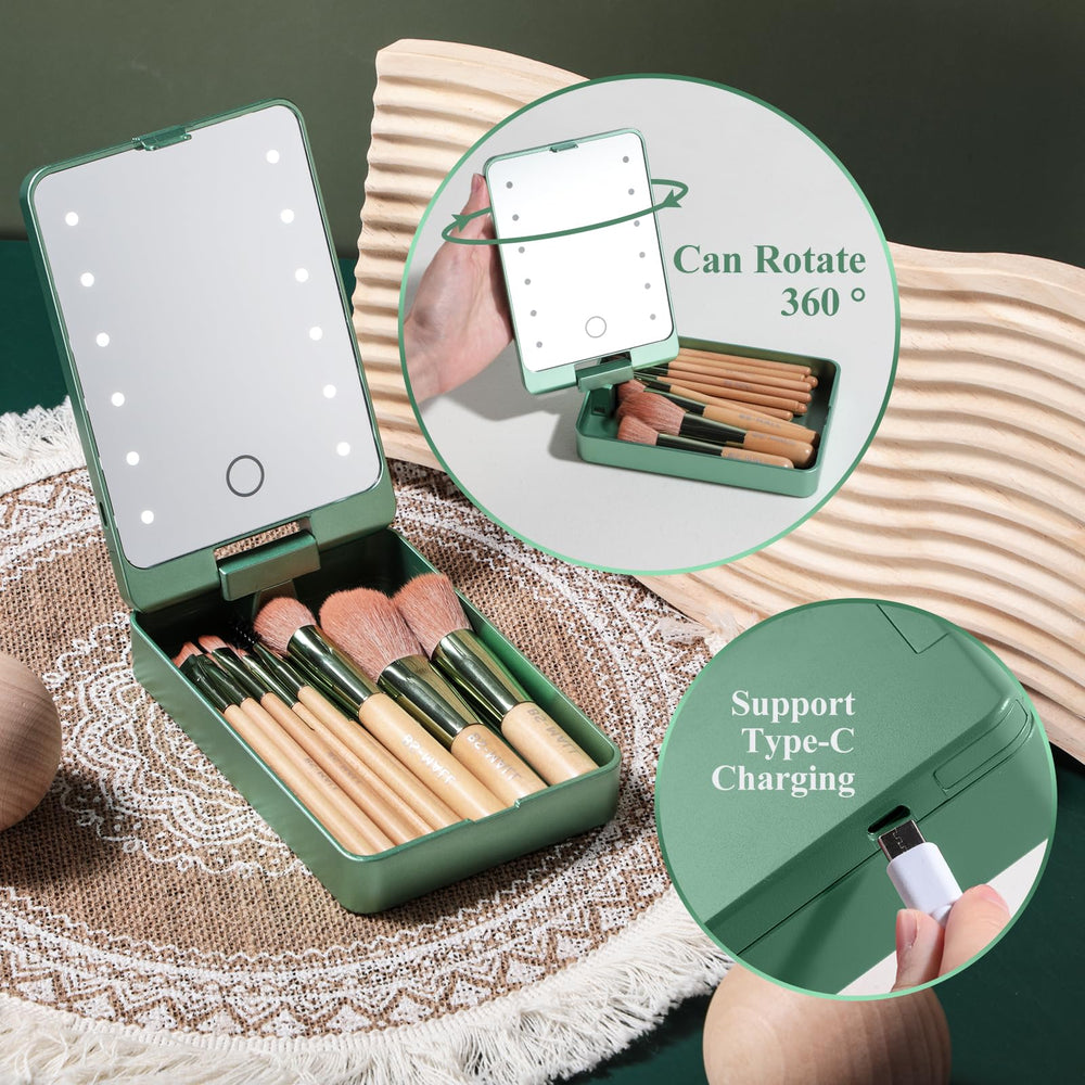 BS-MALL LED light mirror provides bright detail for precise makeup application on the go.