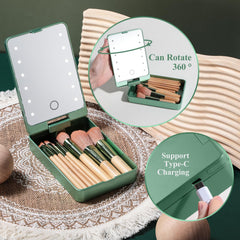 BS-MALL LED light mirror provides bright detail for precise makeup application on the go.