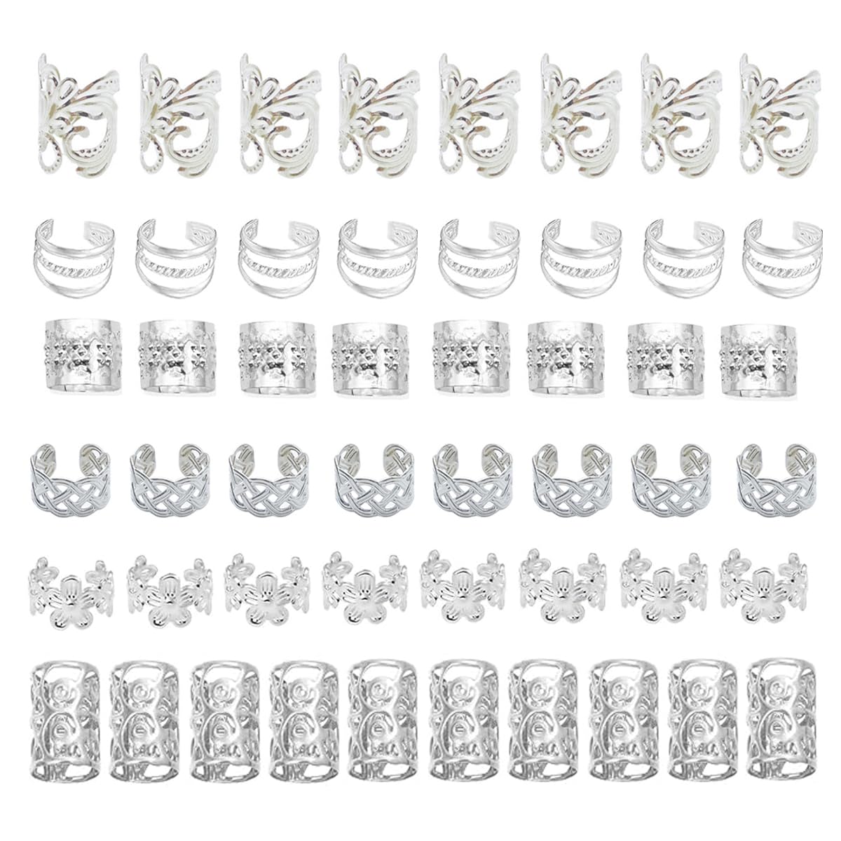 BSARECEY 60pcs hair jewelry set in a box for versatile braid styling