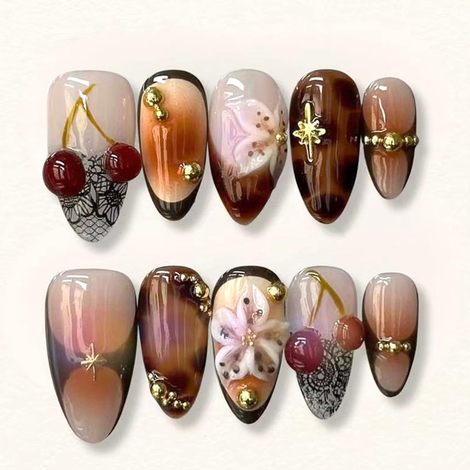 BSBTBZ brown leopard press-on nails for bold everyday wear.