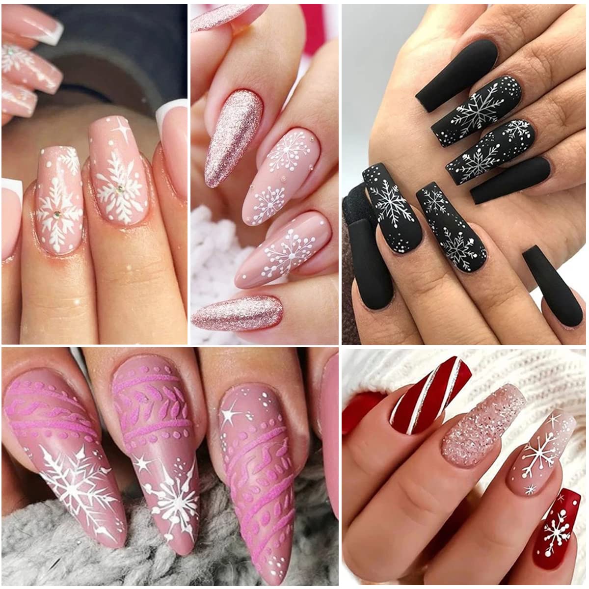BSBTBZ Christmas snowflake decorations for a winter manicure