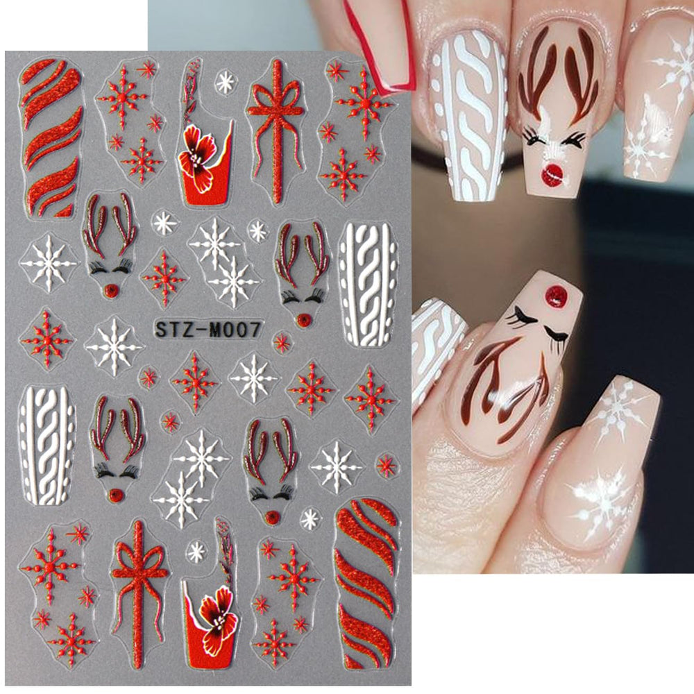 BSBTBZ Christmas nail stickers bear illustration creates cute, cozy accents for seasonal manicures