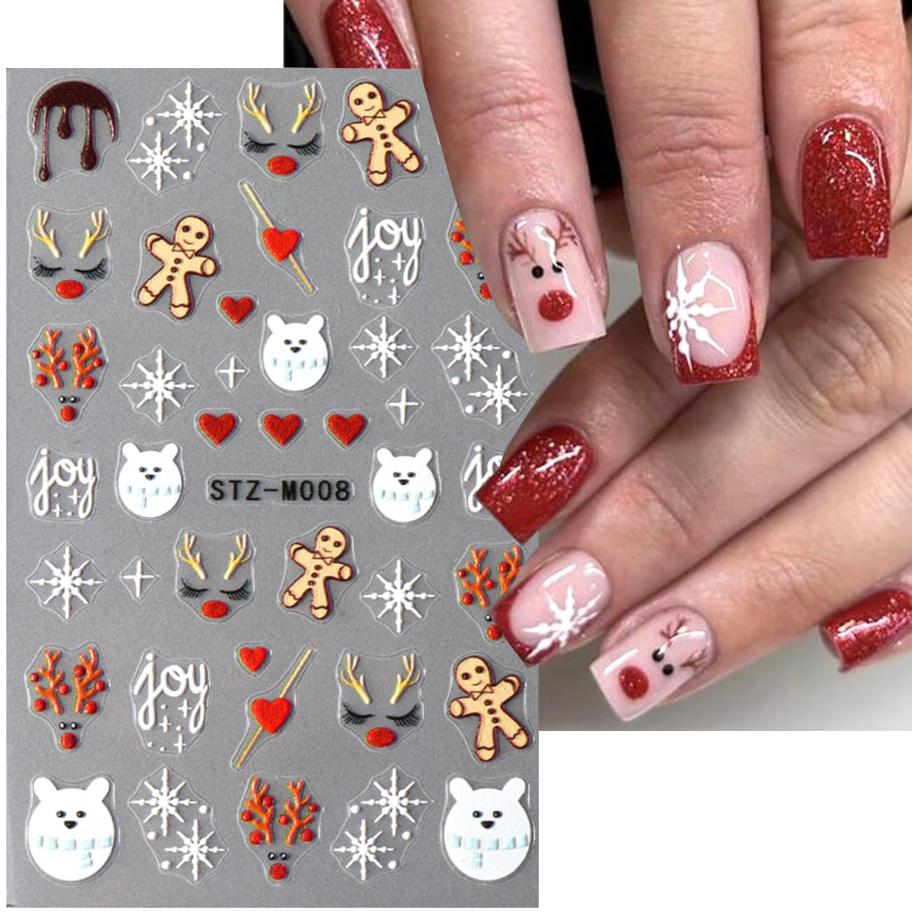 BSBTBZ Christmas nail stickers gift bow embossing delivers chic celebratory flair on nails