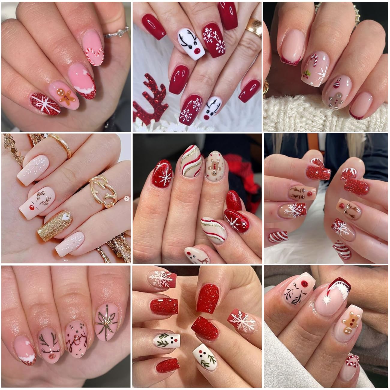 BSBTBZ Christmas nail stickers holiday patterns bring versatile mix-and-match holiday looks