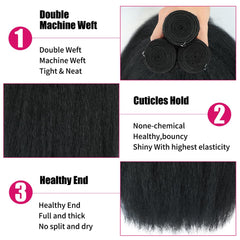 BSBU Kinky Straight Bundles three bundles display full, thick volume.