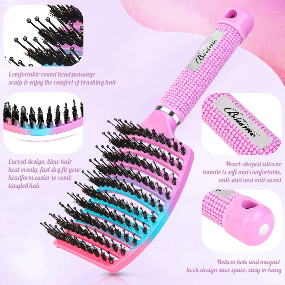 Bsisme paddle detangler on wet or dry hair for swift detangling