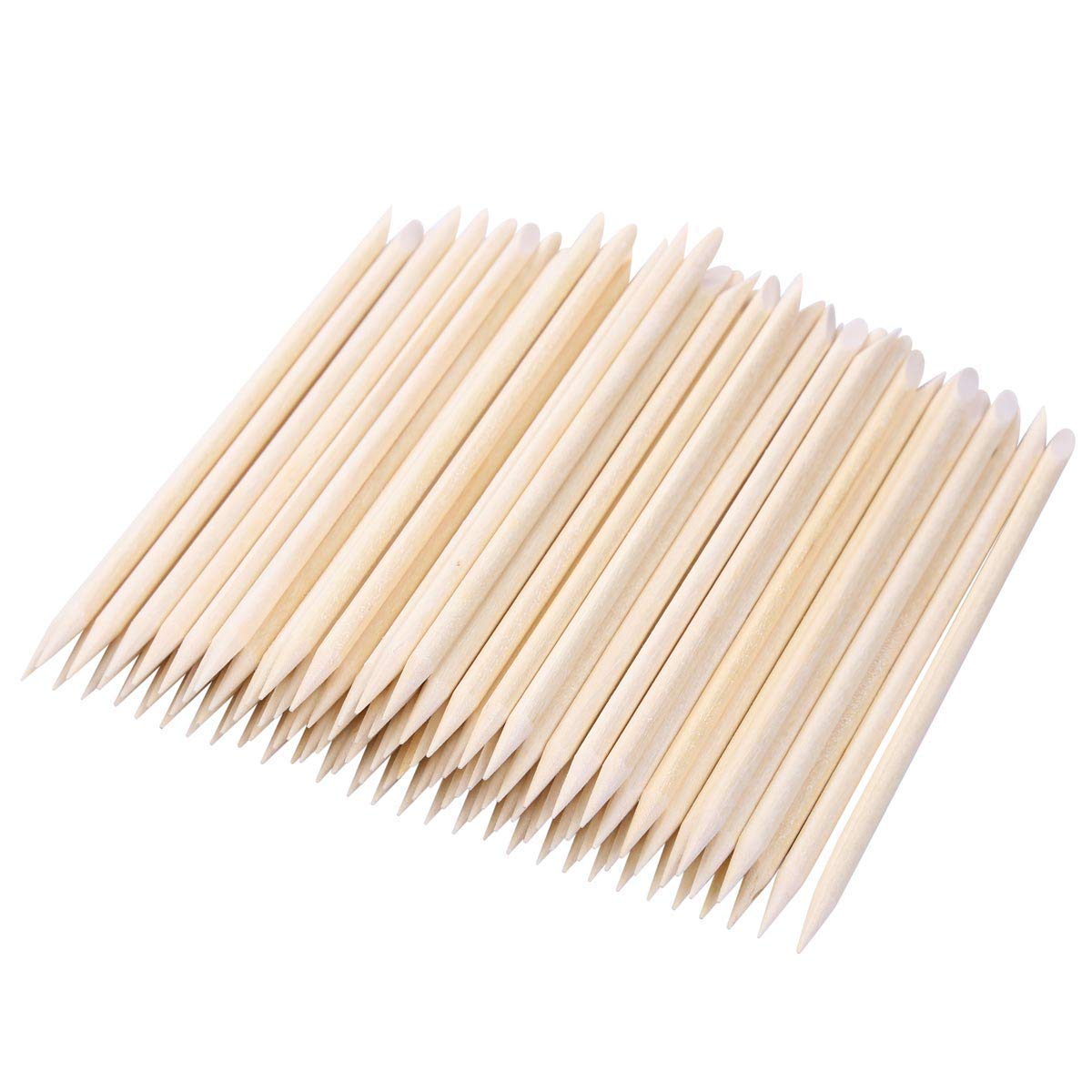 BTYMS palitos de cutícula naranja, 4,5 pulgadas, para limpieza suave de uñas.