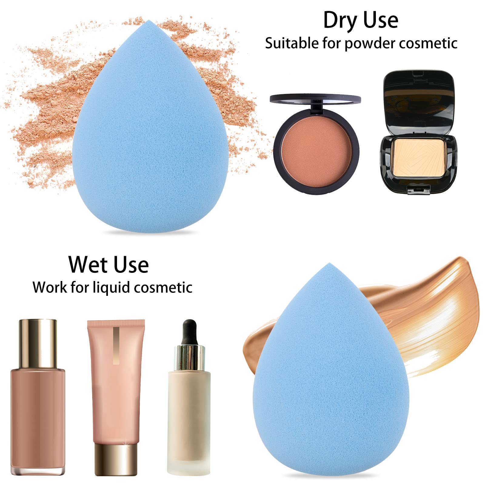 BTYMS esponja maquillaje tacto suave y elástico para difuminar.