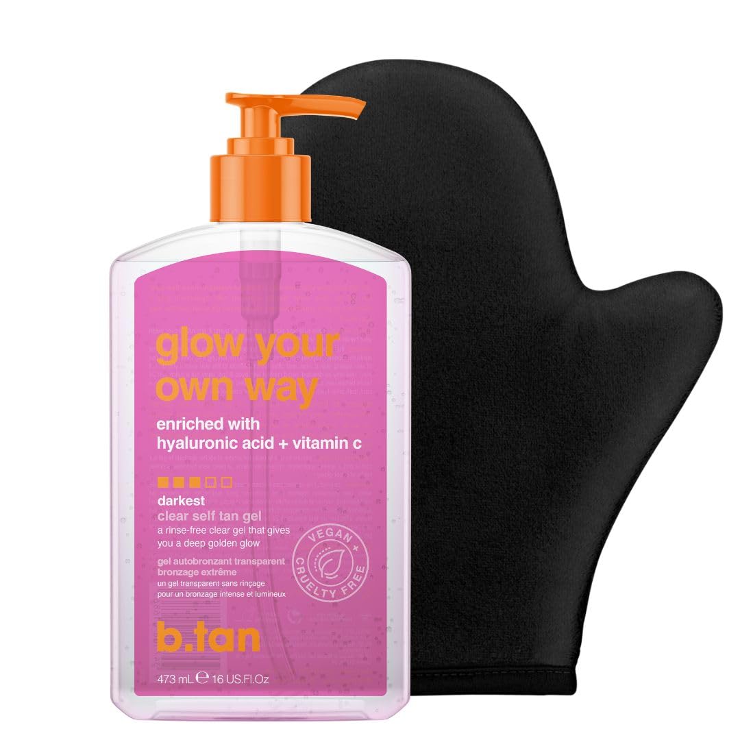 B.TAN clear self-tan gel bundle applies evenly for natural-looking glow