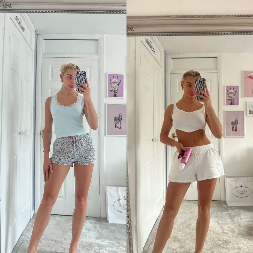 B.TAN Dark Self Tan Drops before and after bronze transformation