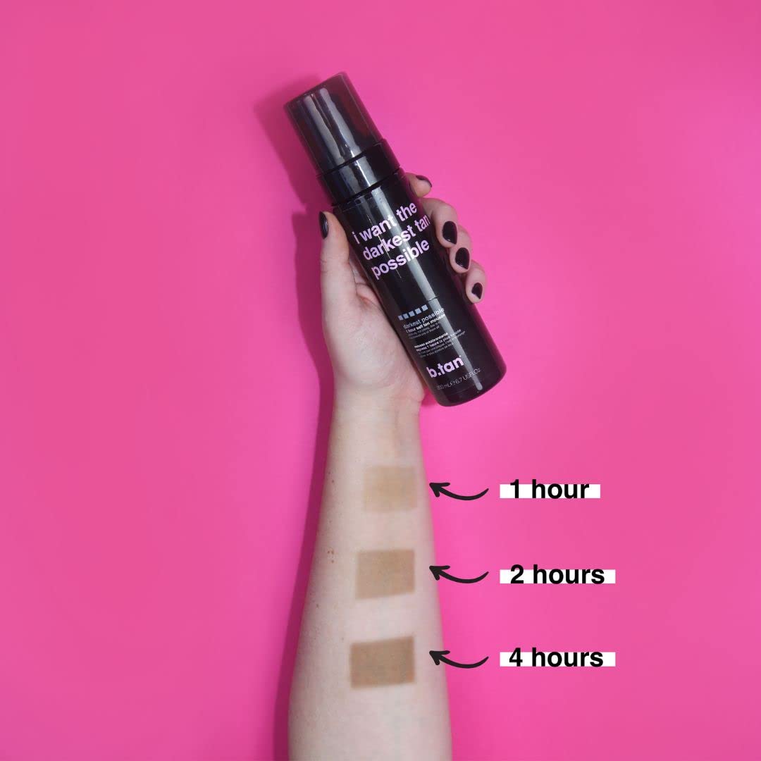 B.TAN no fake tan smell formula offers a fresh, subtle scent during wear.