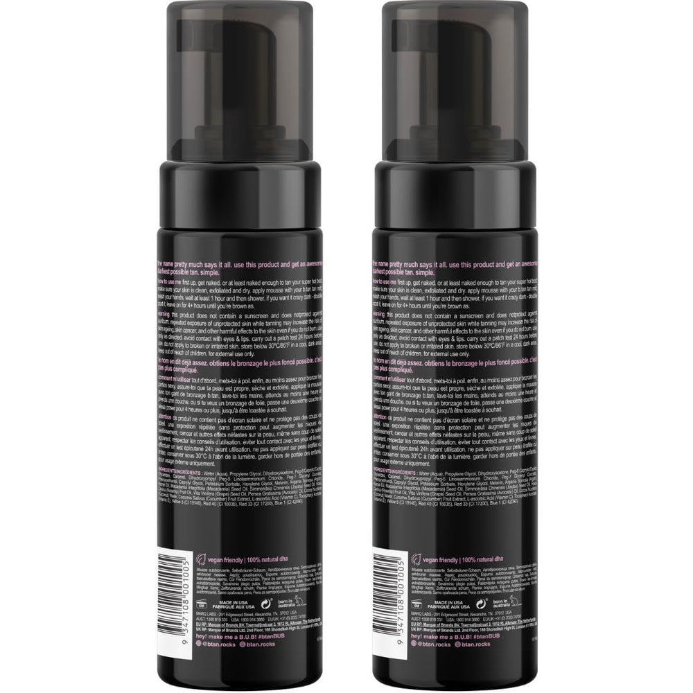 B.TAN Express 1-hour cure time demonstration, quick application for deeper tan.