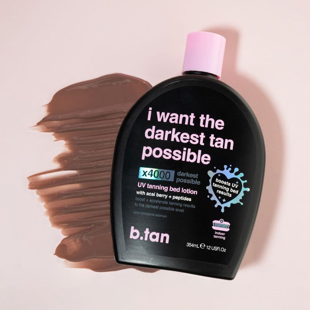 B.TAN fast results graphic highlights quicker tanning with actives