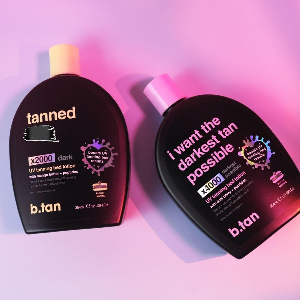 B.TAN kit components box showing the complete tanning bundle