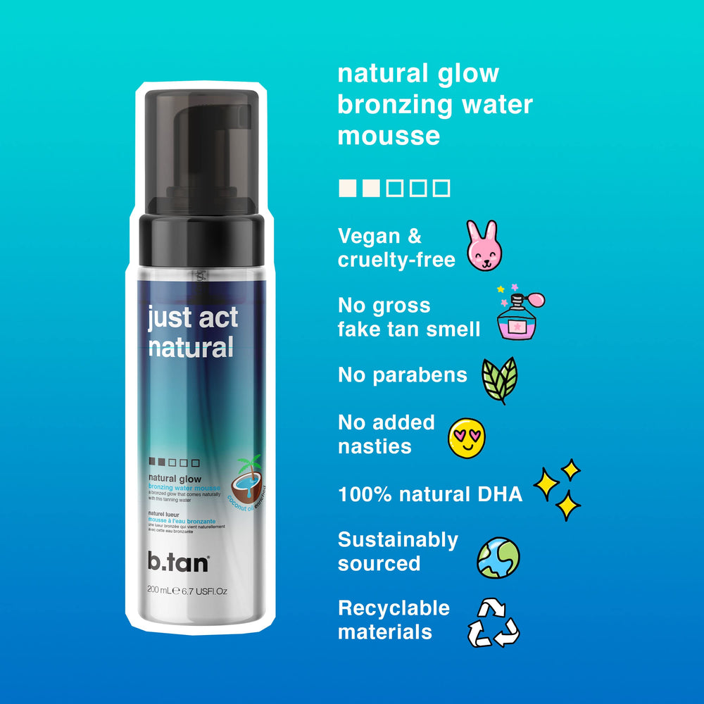 BTAN Self Tanner Foam on cheek area for face application using a mitt