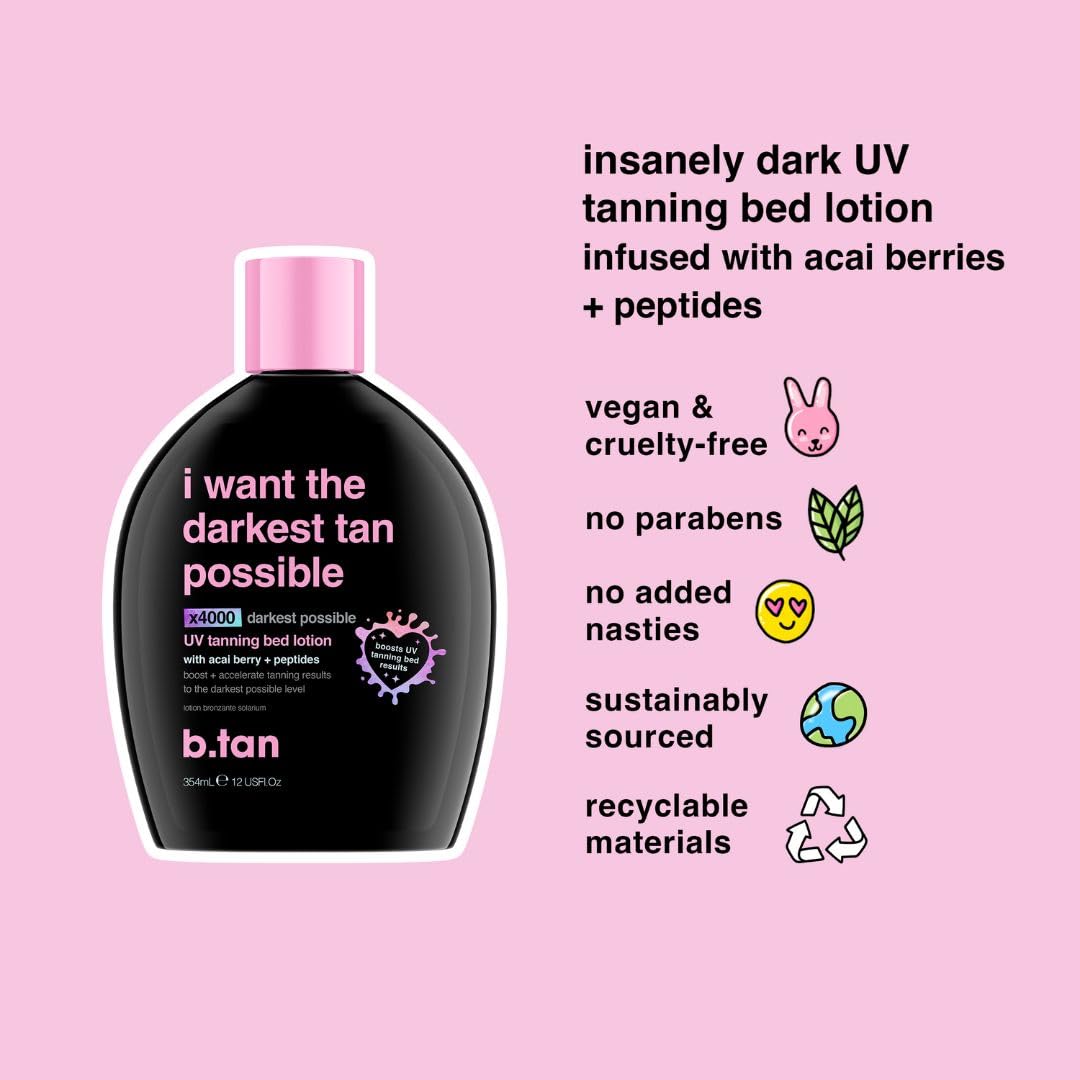 B.TAN tinted tanning oil applying instant color for a darker tan