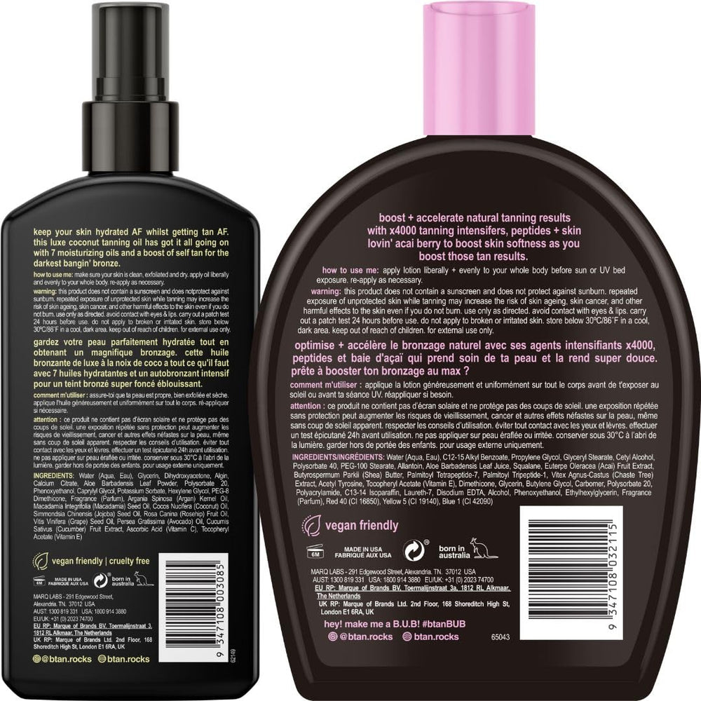 B.TAN UV bed lotion tube for quick browning before tanning