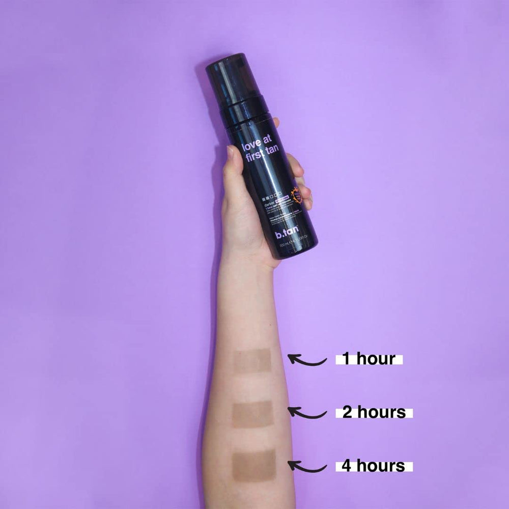 B.TAN Violet application swatches showing shade depth and tone