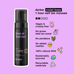 B.TAN Violet kit packaging highlighting vegan formula and contents