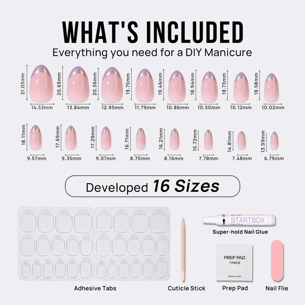 BTArtbox 16 sizes included with storage box for precise at-home manicure