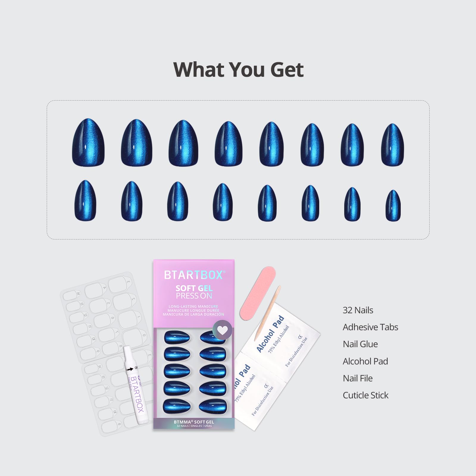 BTArtbox 32-nails 16-sizes box signals precise fit for most nails