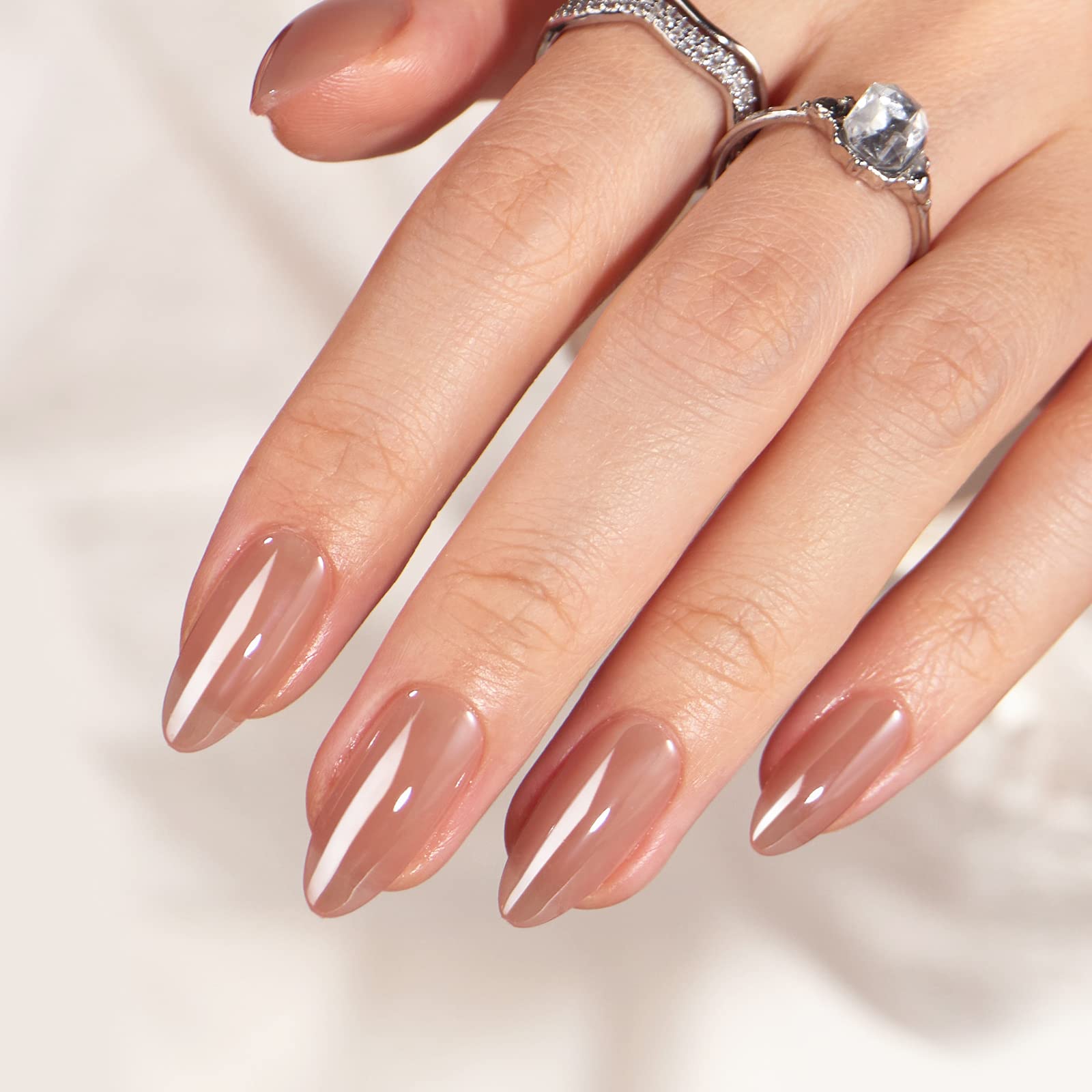 BTArtbox almond chrome fall nails in almond shape for season-ready styling.