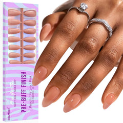 BTArtbox almond nail tips short with matte finish for natural DIY nails.