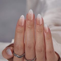 BTArtbox Almond Press On Nails Vanilla Cream packaging shows easy at-home manicure setup