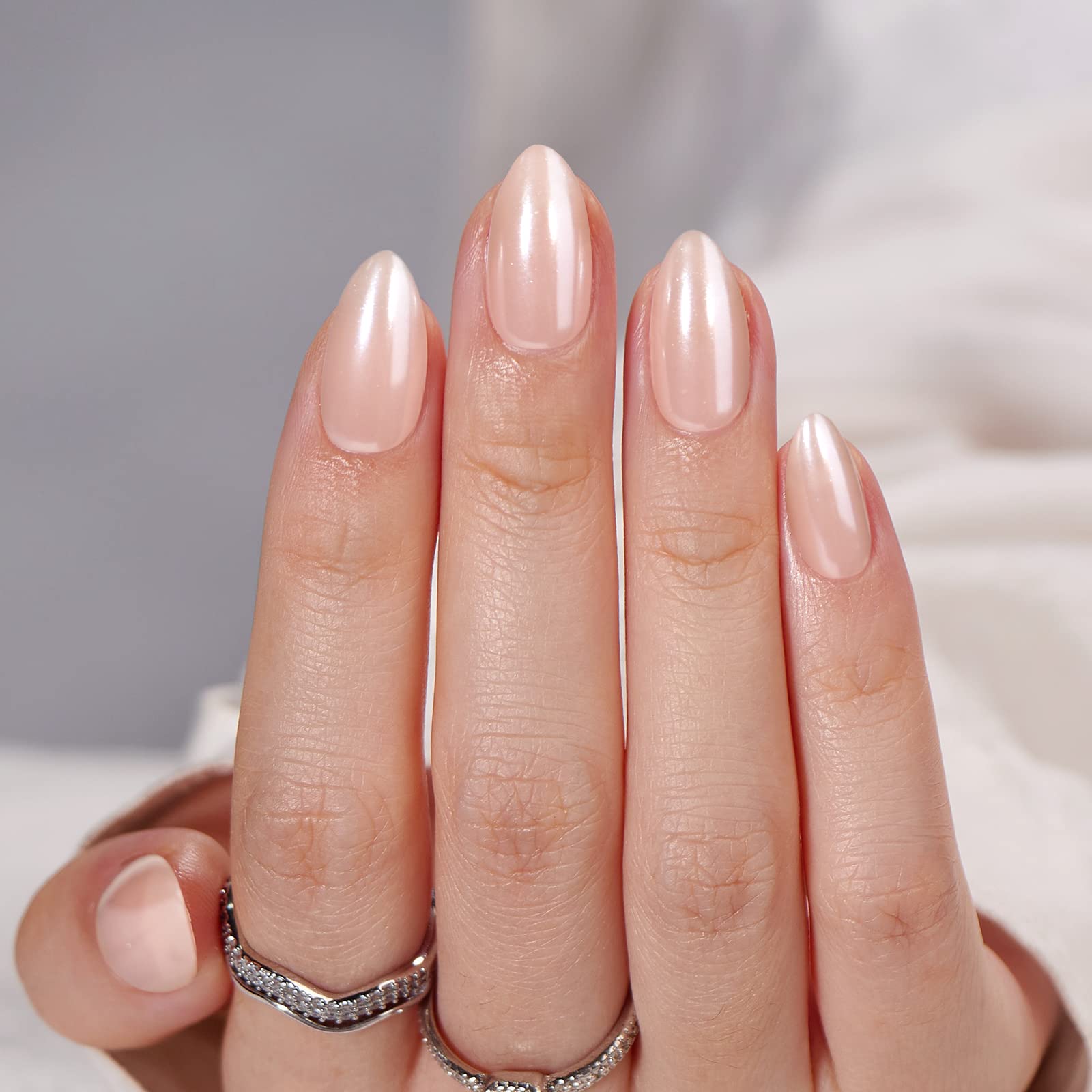 BTArtbox Almond nails show soft gel fit for natural everyday wear.