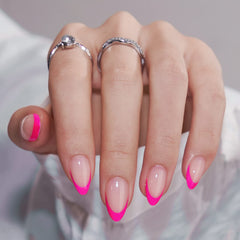 BTArtbox berry French nails closeup showing glossy gel finish.