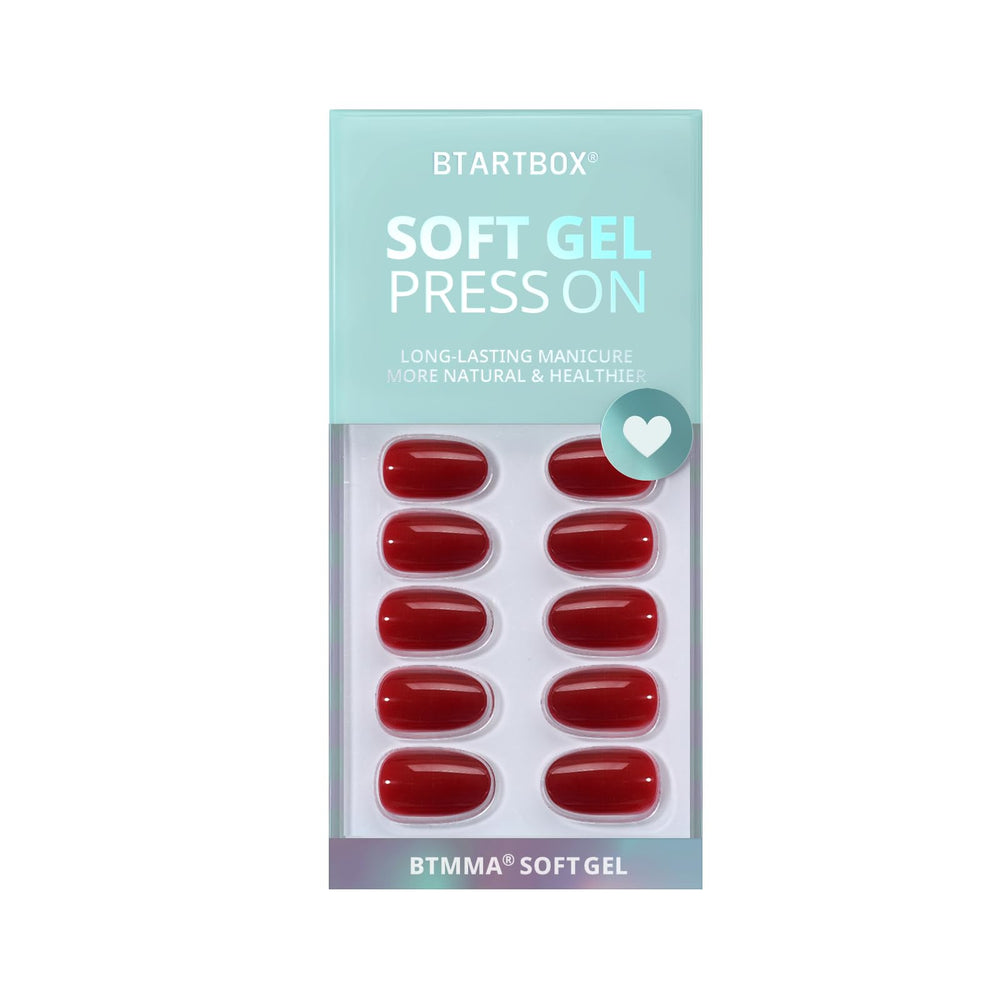 BTArtbox cardinal red nails swatch shows durable gel-polish pattern and gloss