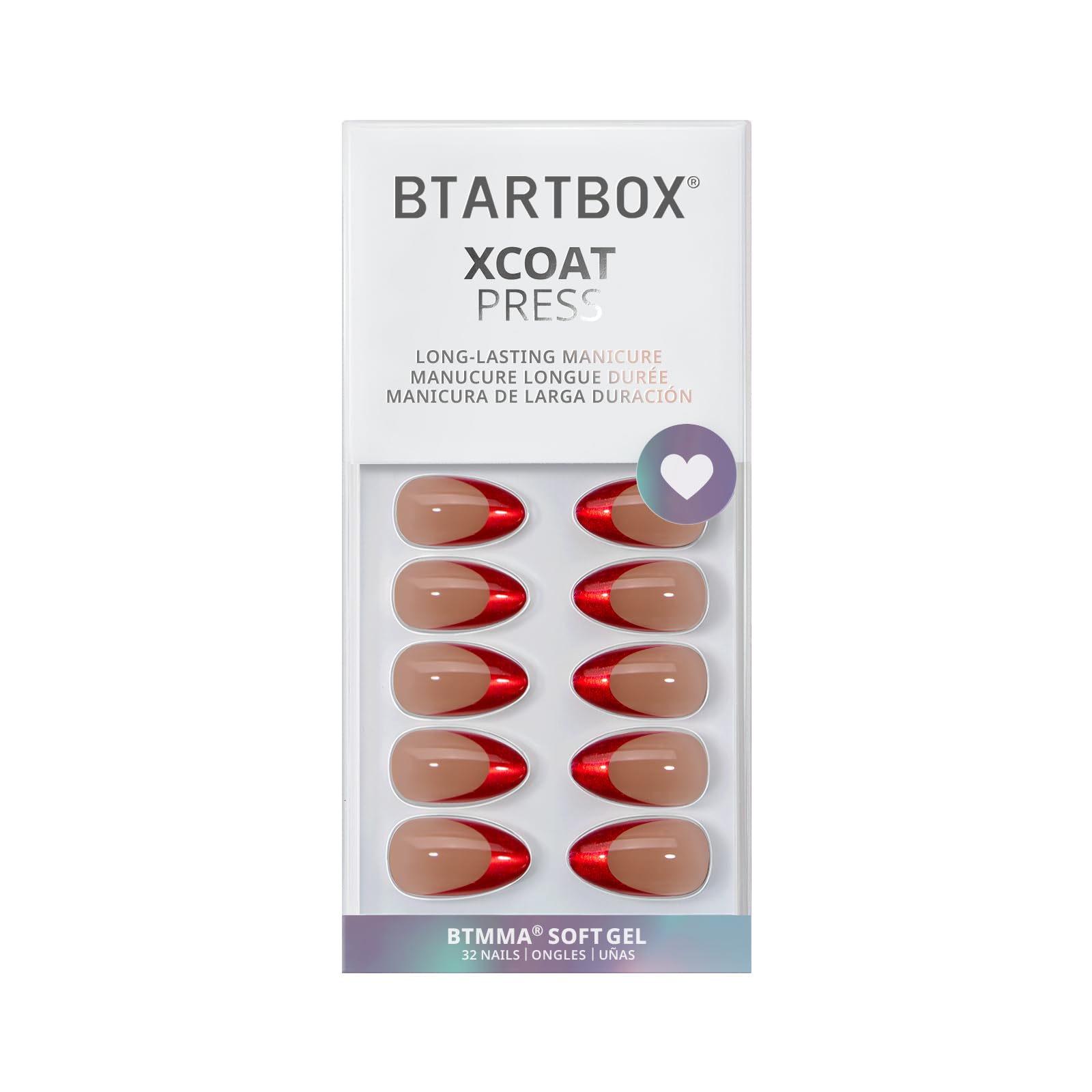 BTArtbox Christmas-ready press-on nails in kit for festive styling.