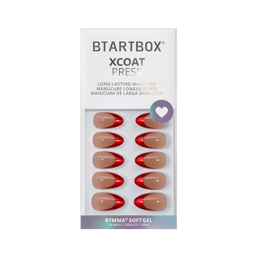 BTArtbox Christmas-ready press-on nails in kit for festive styling.