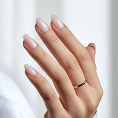 BTArtbox chrome pearl nails showing soft gel finish for comfortable wear.