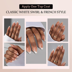 BTArtbox French swirls style 2 press-on nails for easy DIY nail art.