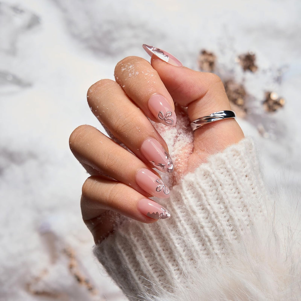 BTArtbox UV/LED lamp-curable Frost Glam nails in action for quick at-home upgrade