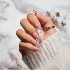 BTArtbox UV/LED lamp-curable Frost Glam nails in action for quick at-home upgrade