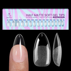 BTArtbox half-matte gel nail tips packaging showing 320-piece set for extensions