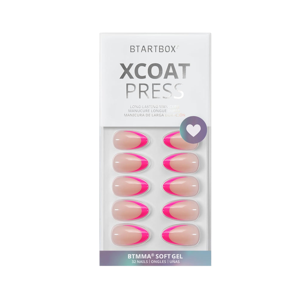 BTArtbox kit shows included nail glue and tabs for secure adhesion.