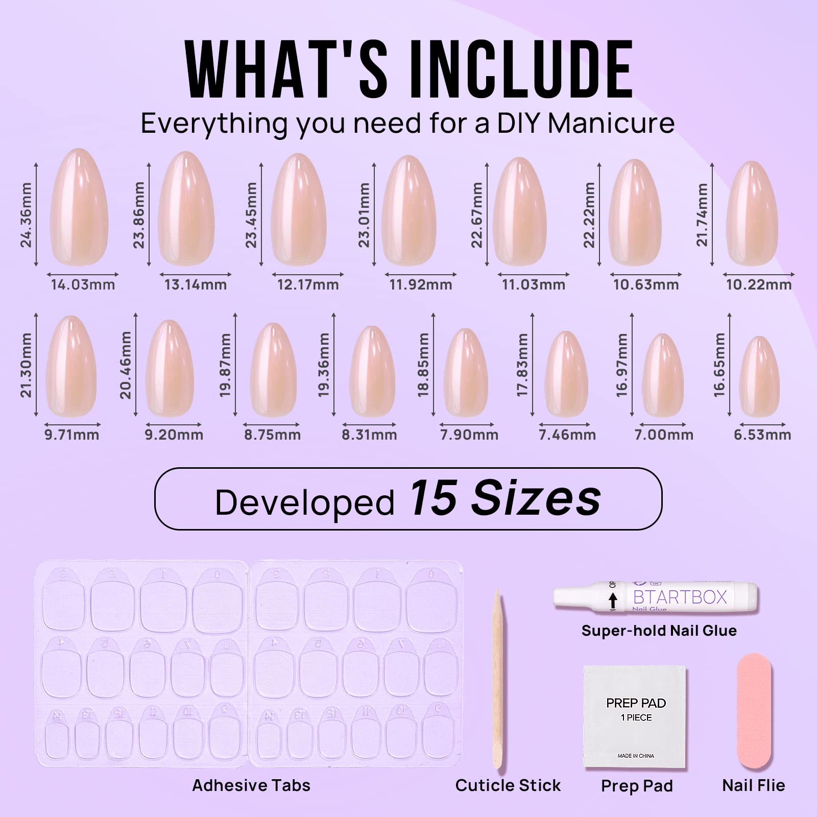 BTArtbox nail kit contents including storage box and glue