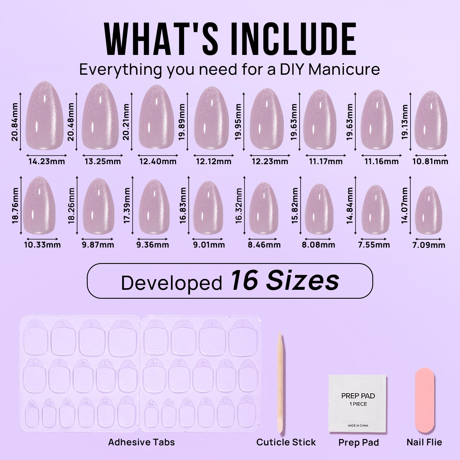 BTArtbox press-on nails almond glue tabs kit closeup signals complete all-in-one set