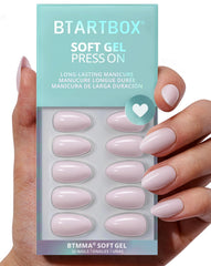 BTArtbox press-on nails almond pastel purple pack for quick at-home manicure