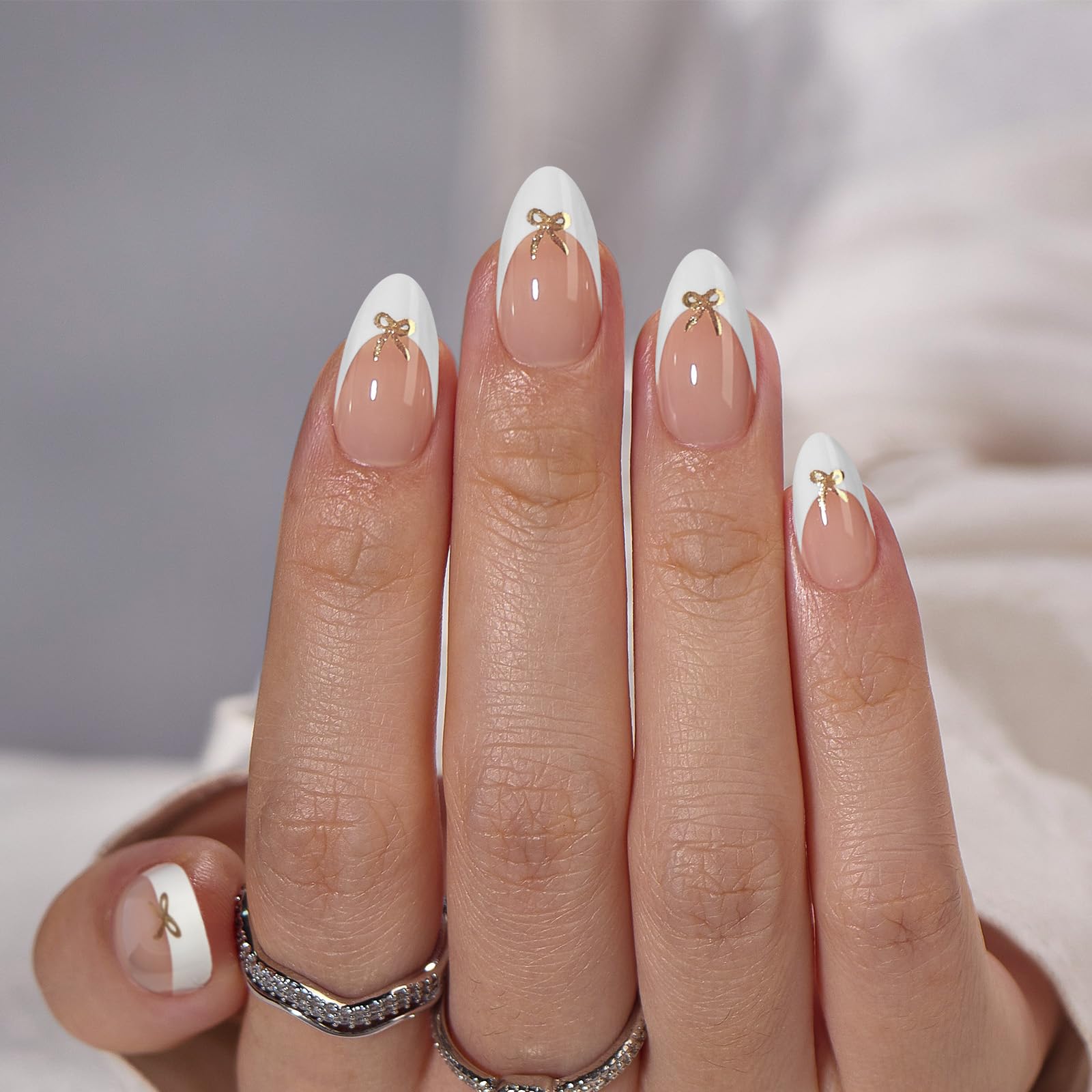 BTArtbox press-on nails French tip design for quick at-home manicure.