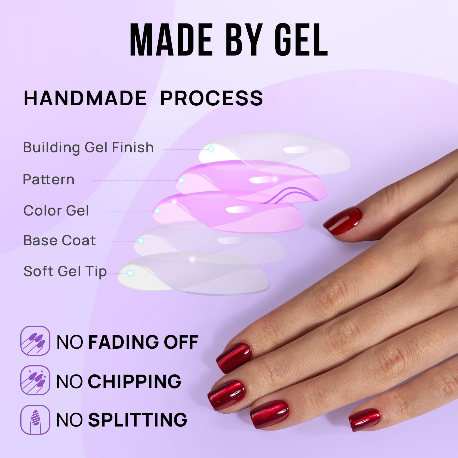 BTArtbox press-on nails glossy finish; durable and reusable look for multiple wear cycles.