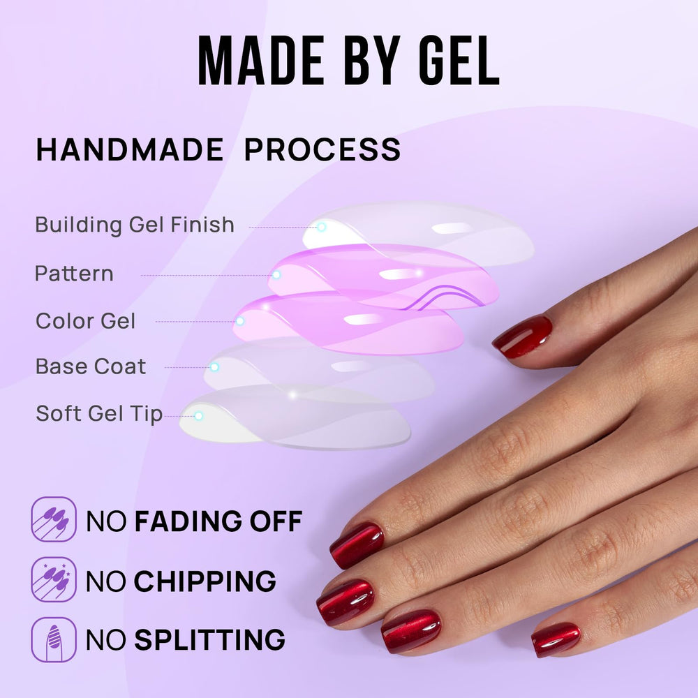 BTArtbox press-on nails glossy finish; durable and reusable look for multiple wear cycles.