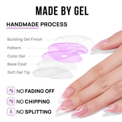 BTArtbox Press On Nails Medium flexible-fit design supports typing and daily tasks